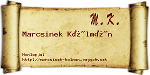 Marcsinek Kálmán névjegykártya